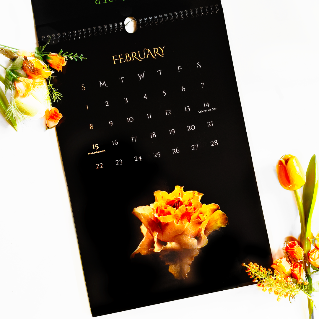 Bloom In Black 2026 Wall Calendar