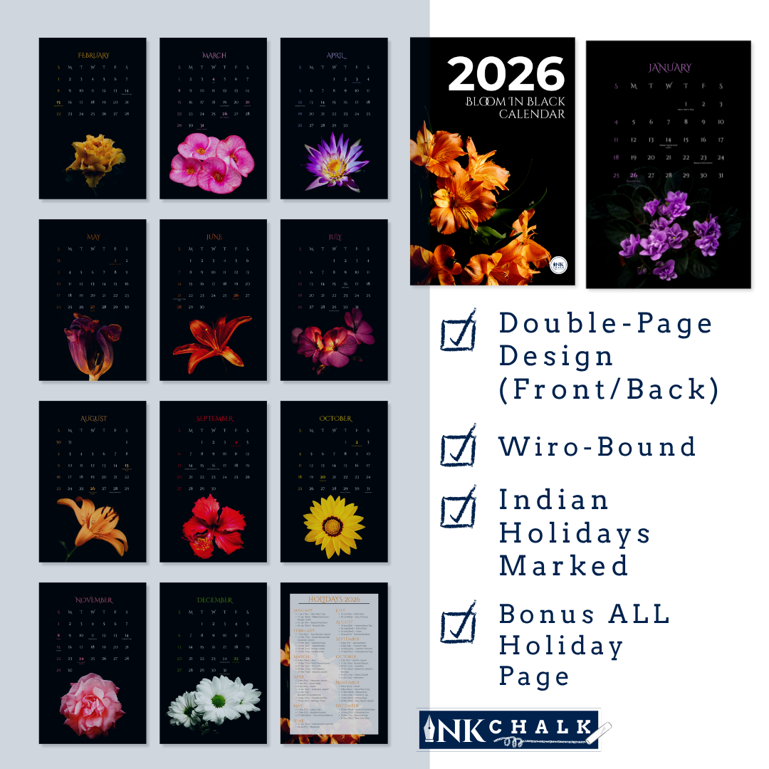 Bloom In Black 2026 Wall Calendar