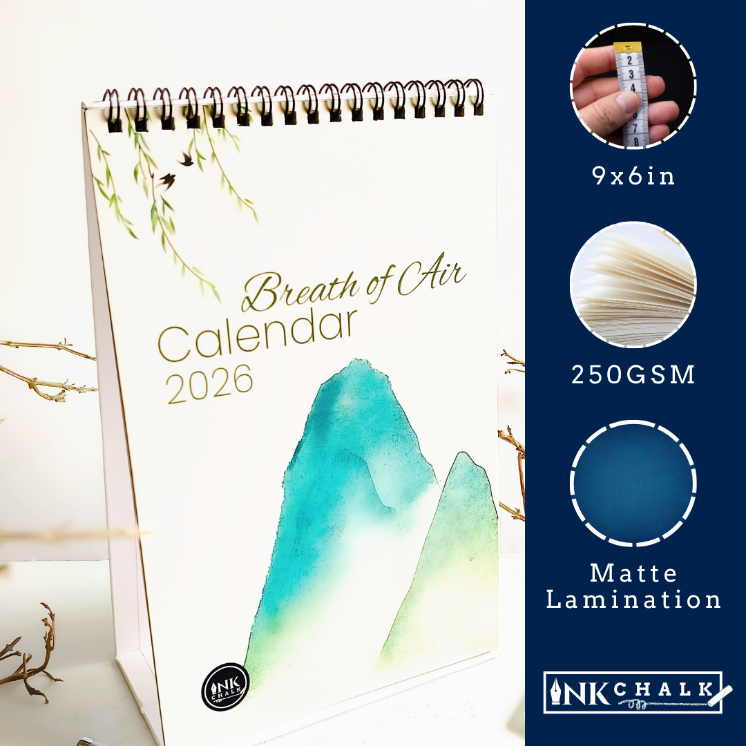 INKCHALK Breath of Air | 2026 Desk Calendar | Portrait