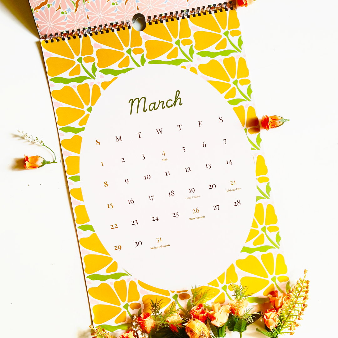 Floral Patterns 2026 Wall Calendar