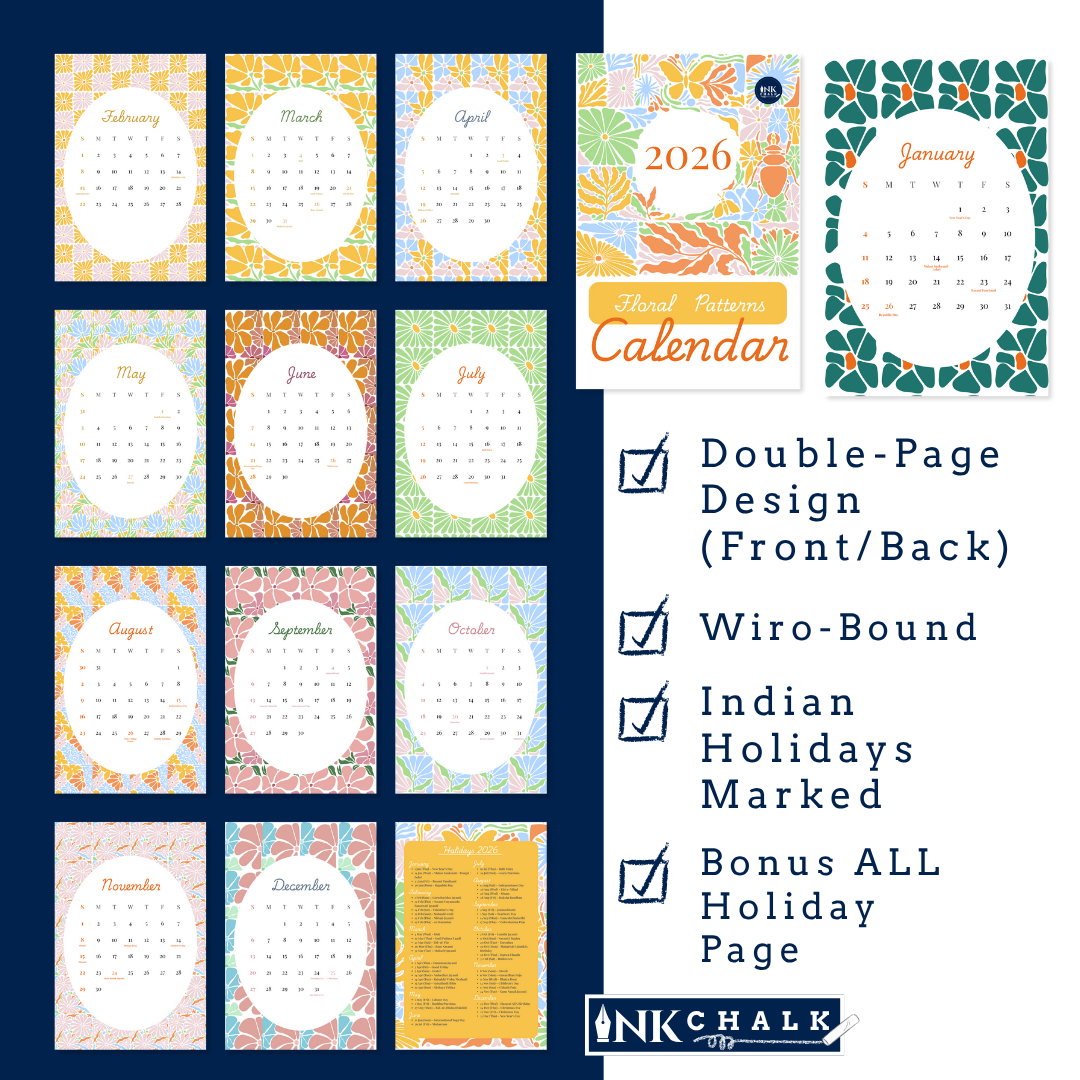 Floral Patterns 2026 Wall Calendar