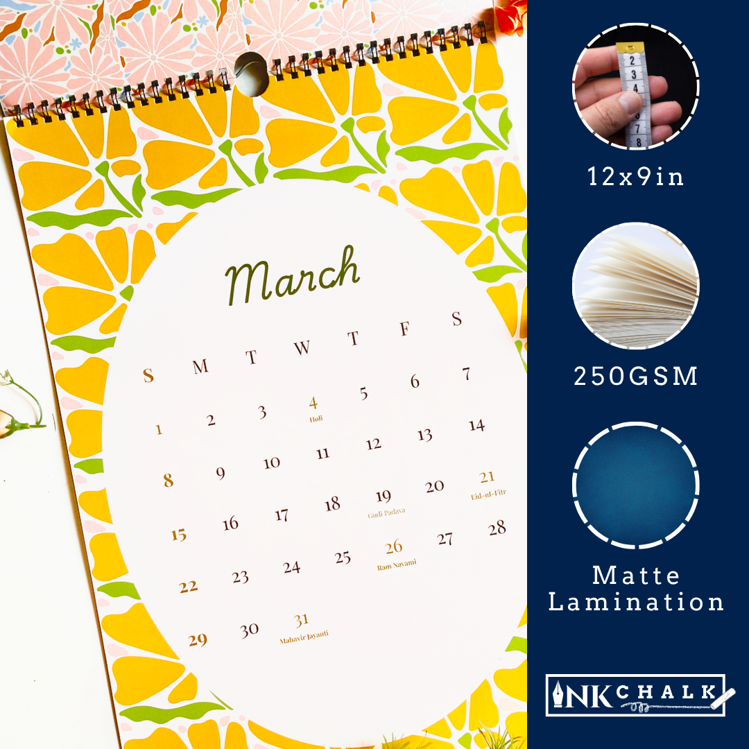 Floral Patterns 2026 Wall Calendar