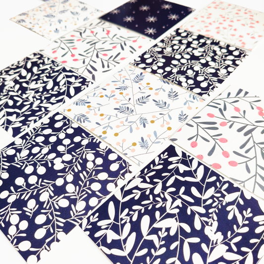 INKCHALK Flower Field | Set of 10 (4x4in) Folded Note Cards | 50+ Stickers