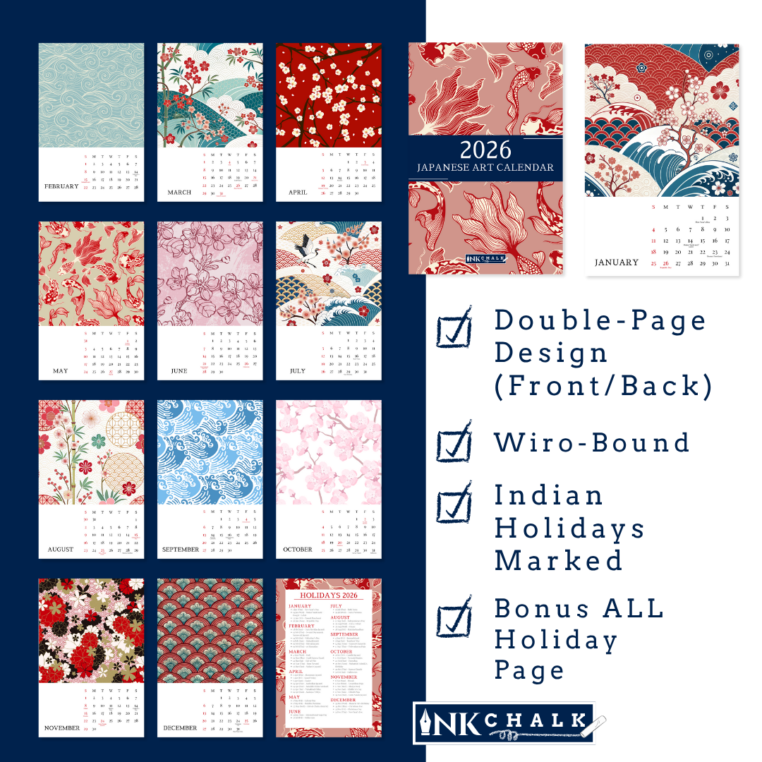 Japanese Art Calendar 2026 Wall Calendar