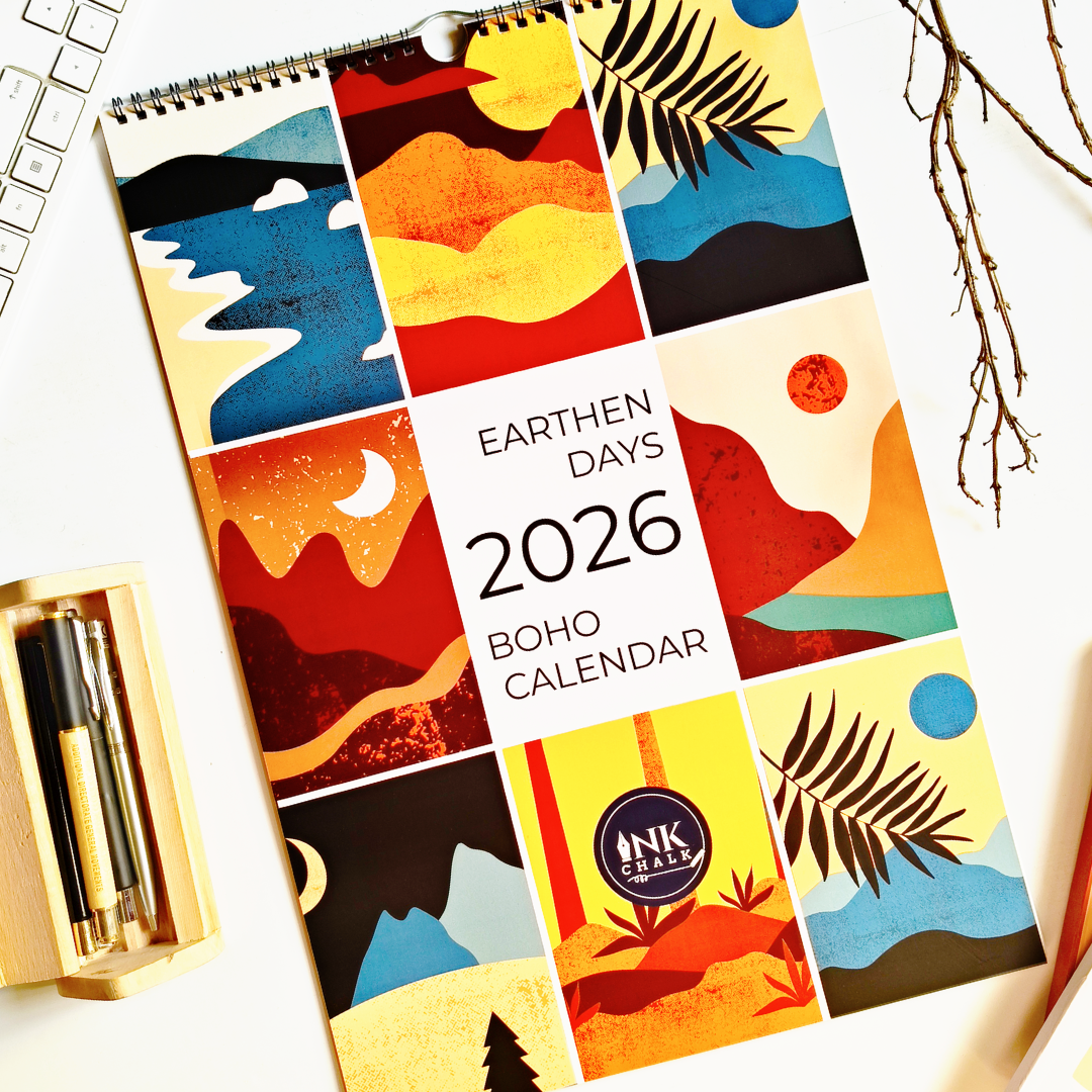 Earthen Days Boho Calendar 2026 Wall Calendar
