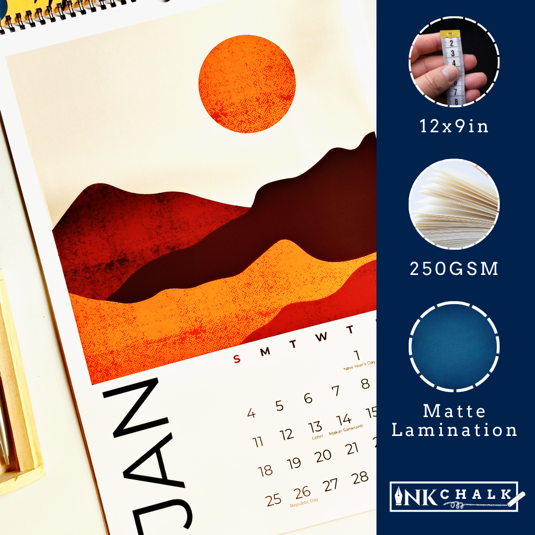 Earthen Days Boho Calendar 2026 Wall Calendar