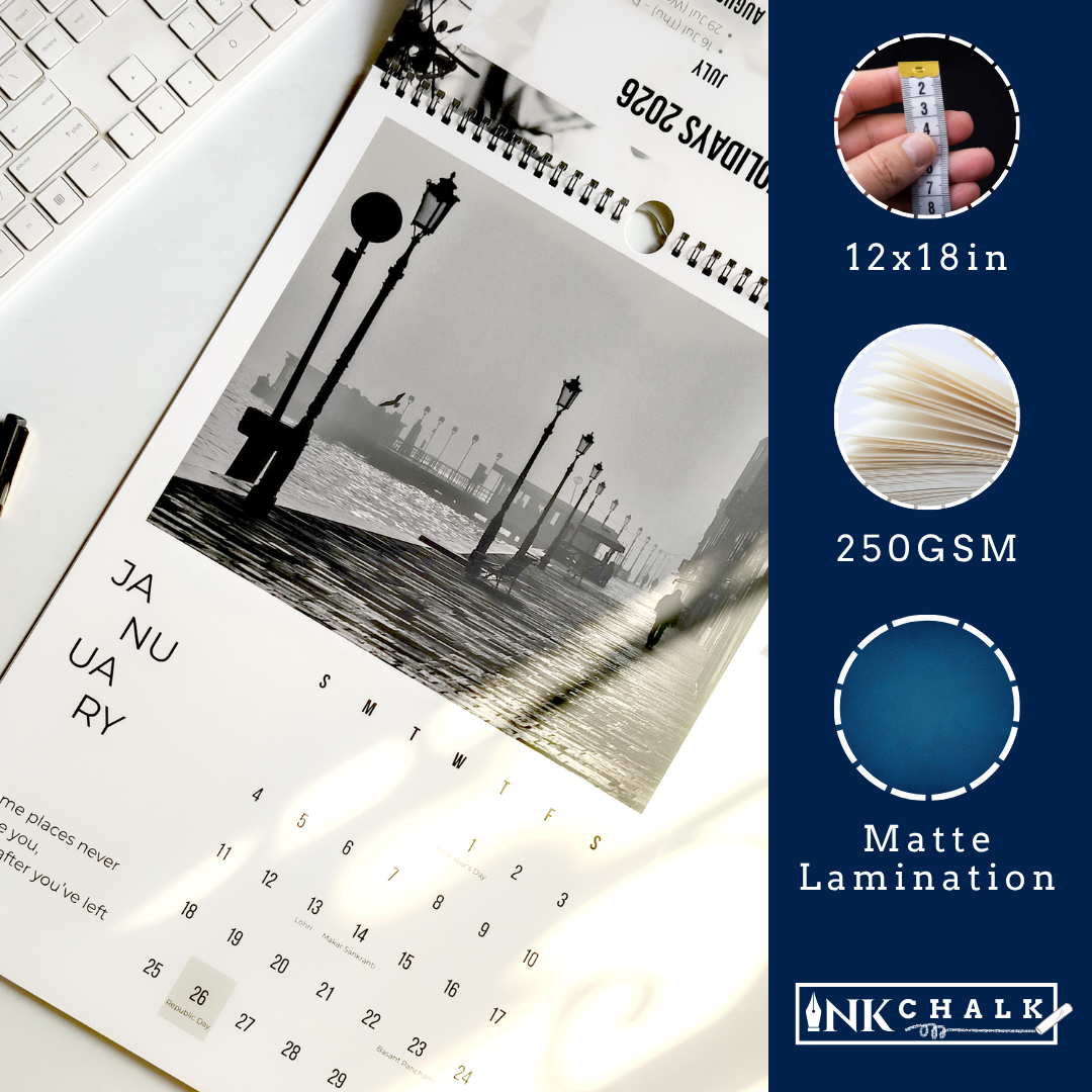 Monochrome Memories 2026 Wall Calendar