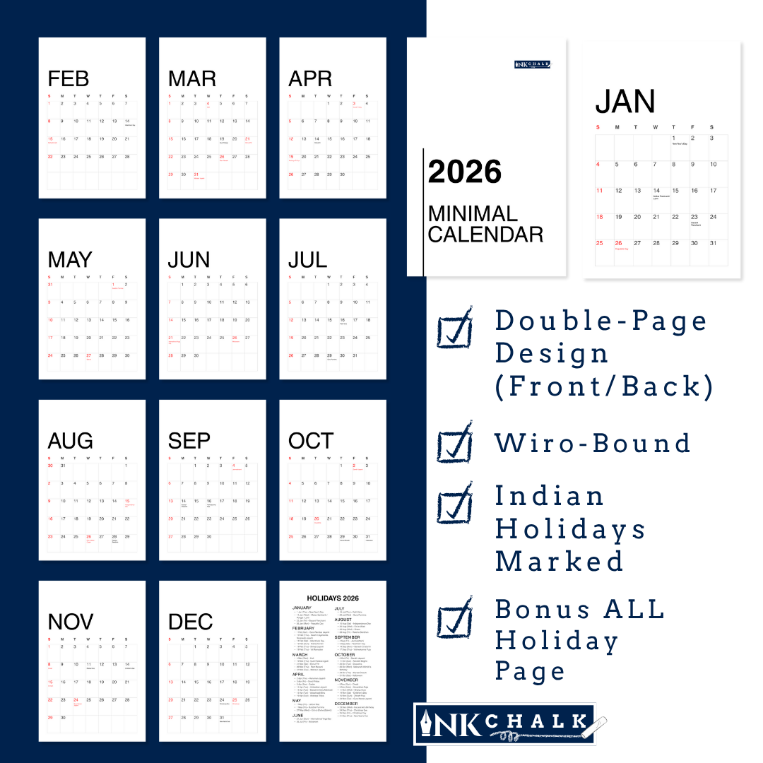 Grid Calendar 2026 Wall Calendar