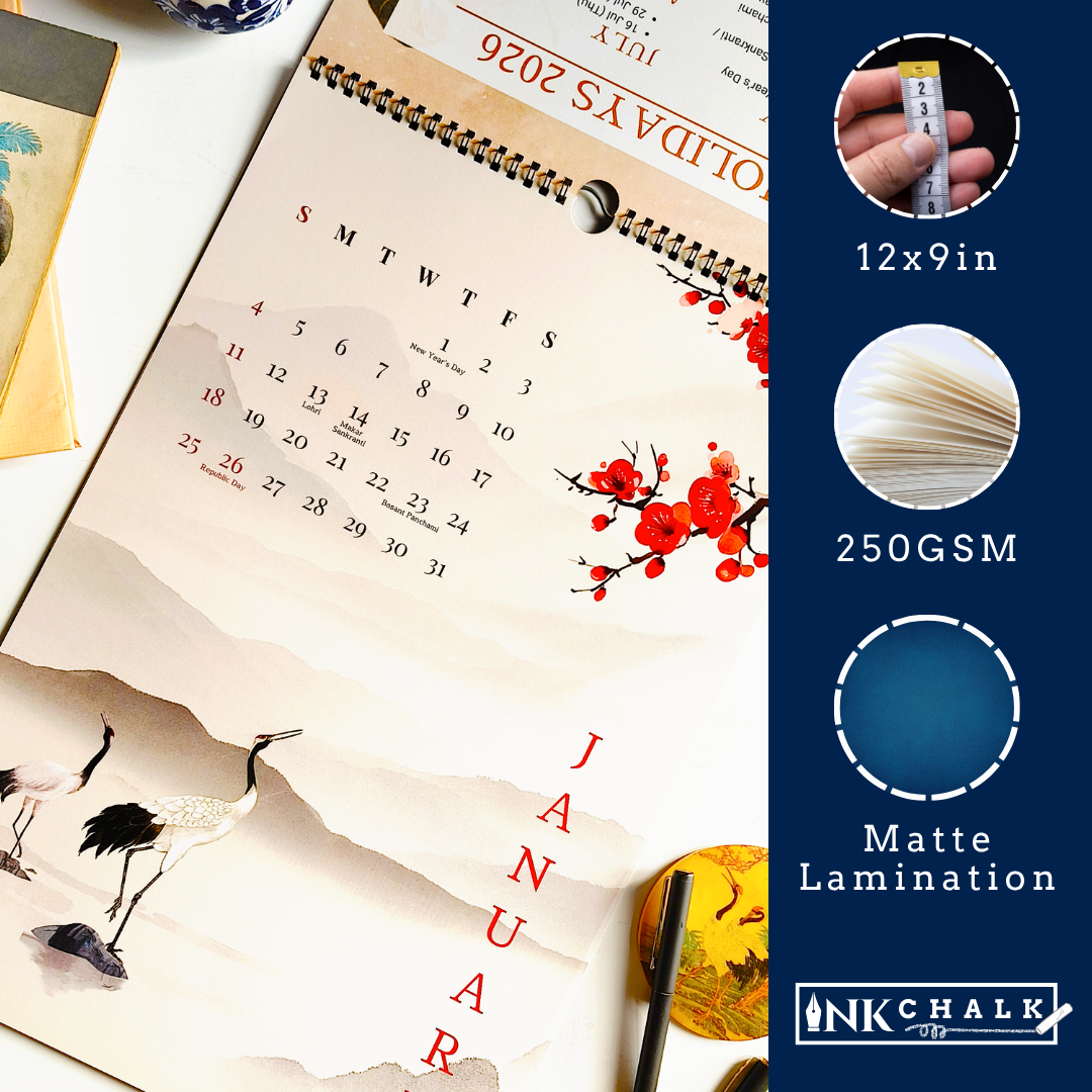 Oriental Art Calendar 2026 Wall Calendar