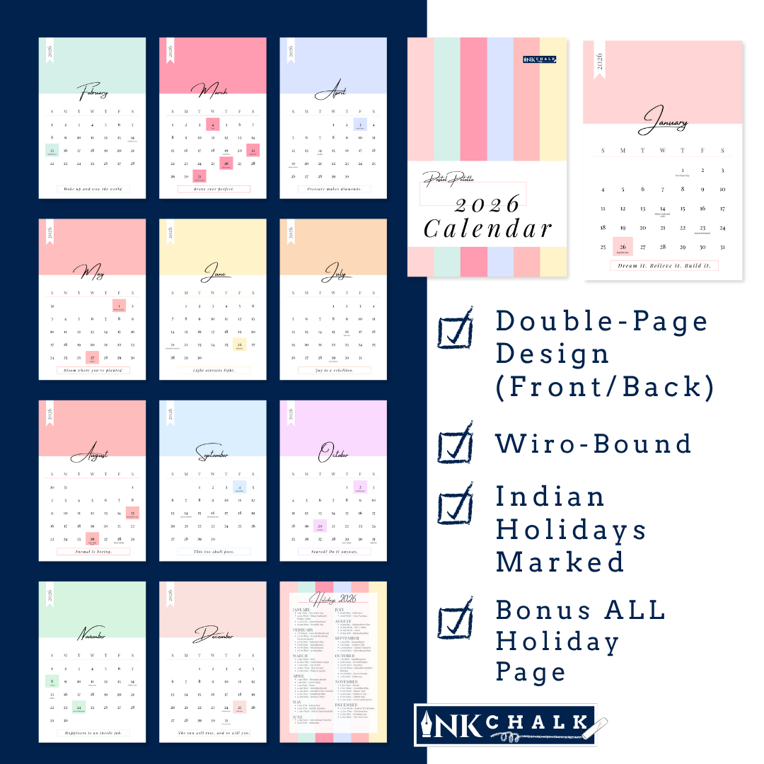 Pastel Palette 2026 Wall Calendar