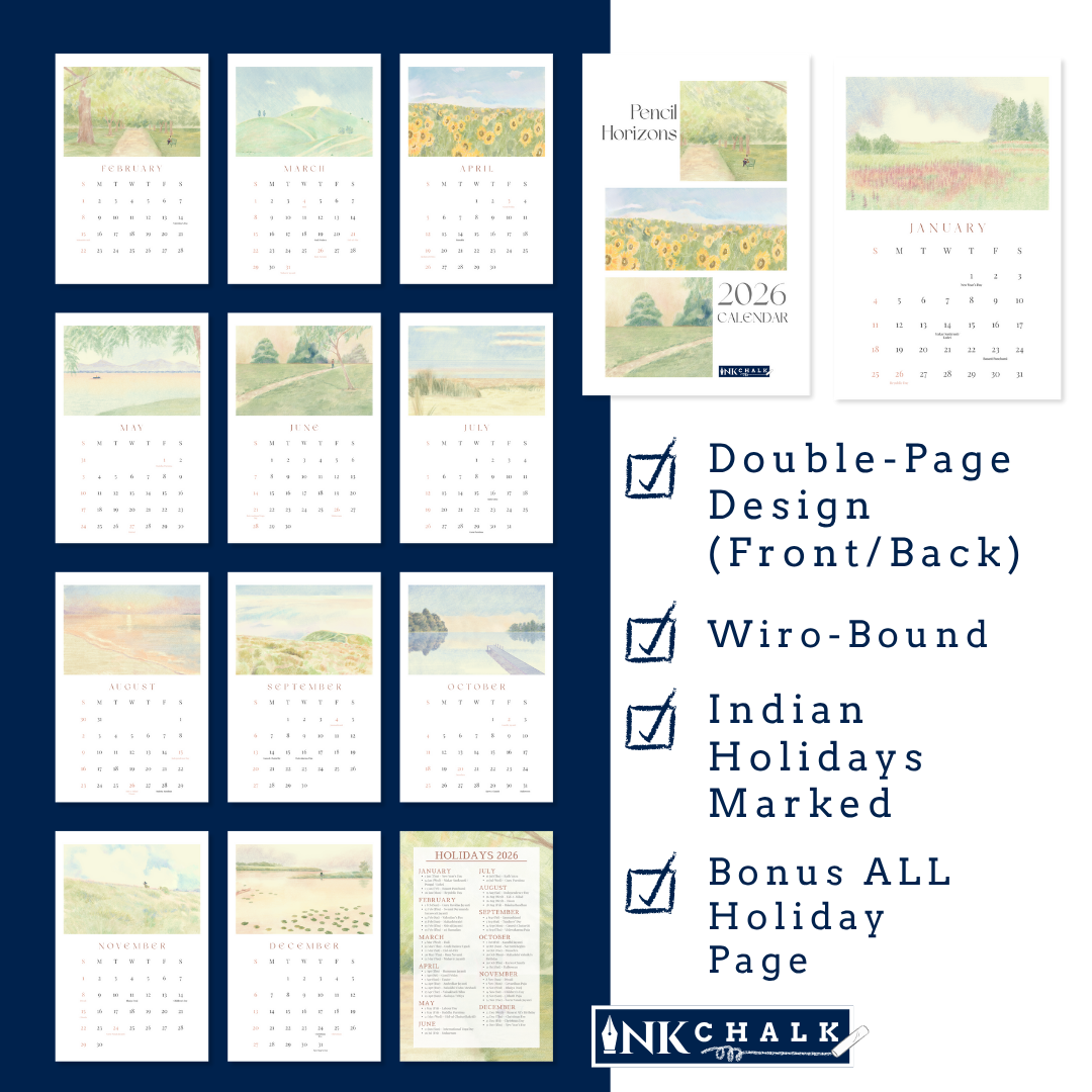 Pencil Horizons 2026 Wall Calendar