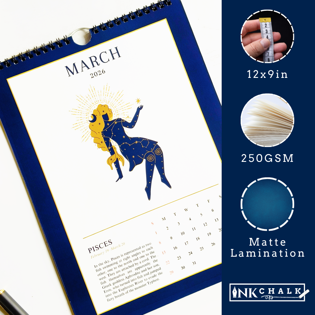 INKCHALK InkChalk Zodiac 2026 | Mini Hanging Calendar