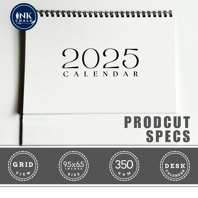 White Minimal Aesthetic 2025 Flip Table Calendar