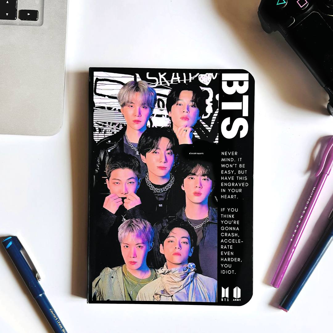 InkChalk BTS Black Impact | A5 - Ruled Notebook