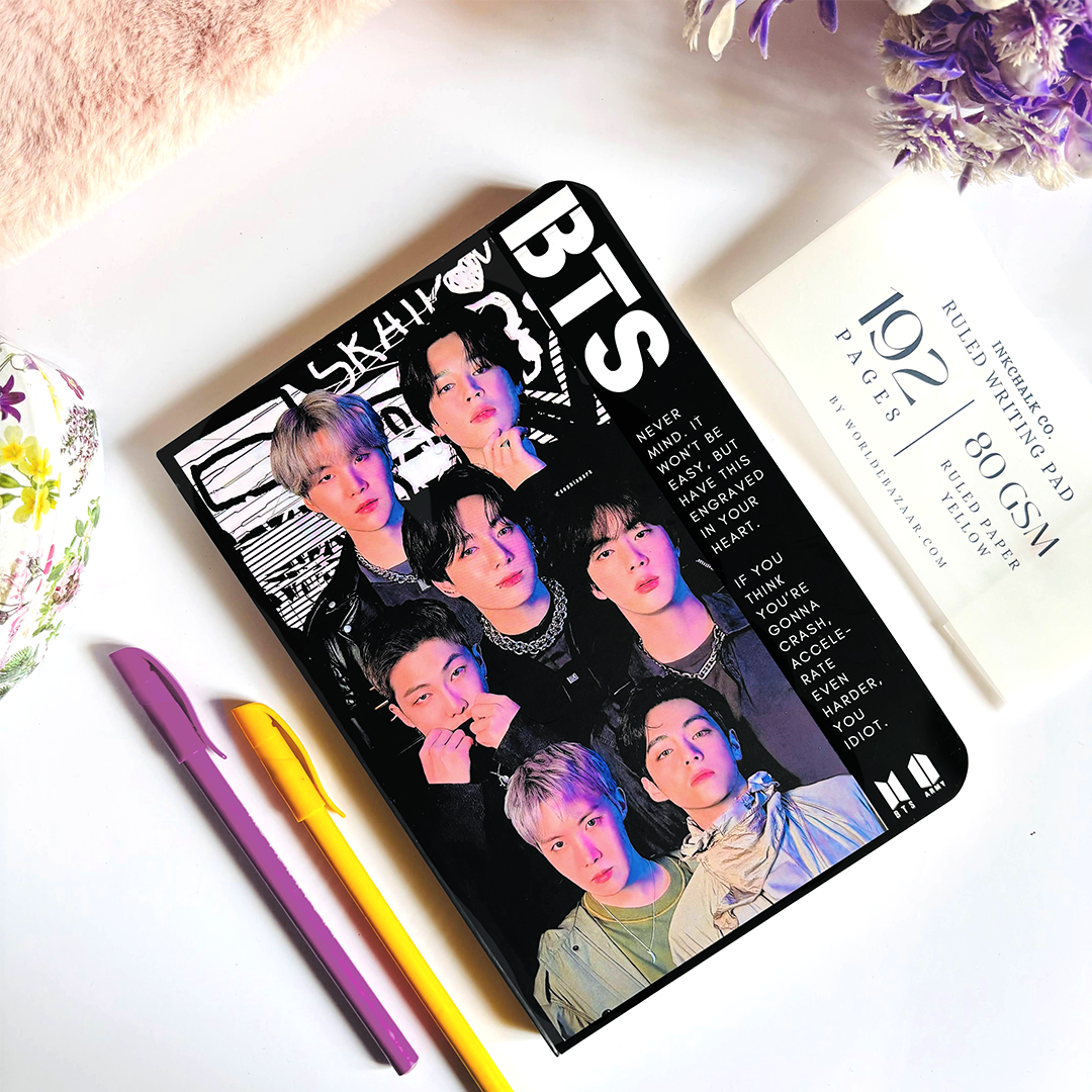 InkChalk BTS Black Impact | A5 - Ruled Notebook