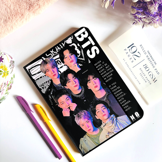 InkChalk BTS Black Impact | A5 - Ruled Notebook