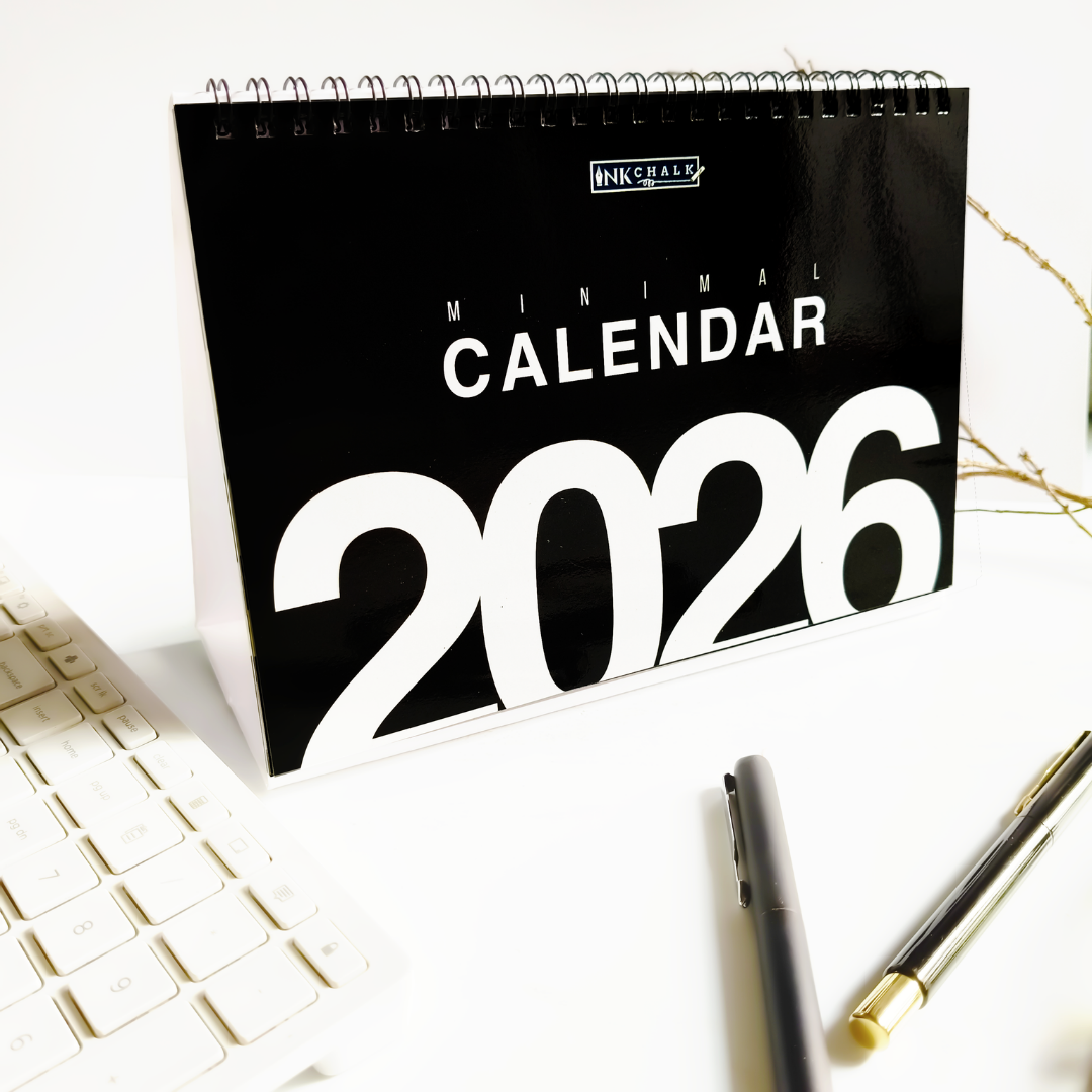 INKCHALK InkChalk Black and Bold 2026 | Flip Table Calendar