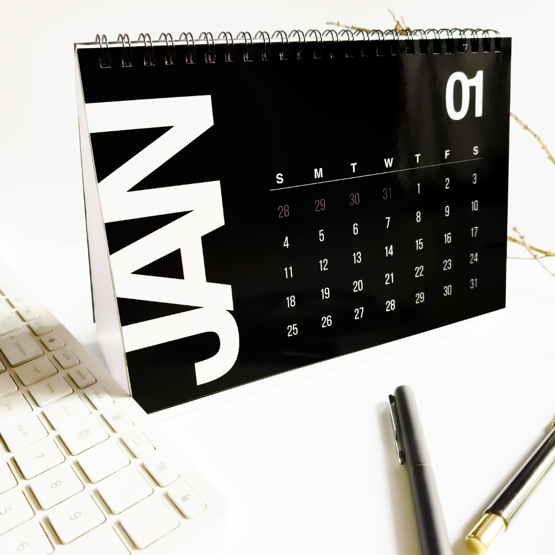 INKCHALK InkChalk Black and Bold 2026 | Flip Table Calendar