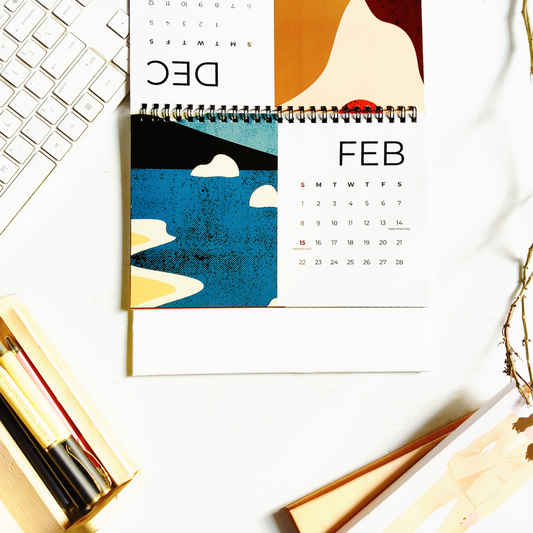 INKCHALK Earthen Days | 2026 Desk Calendar | Landscape