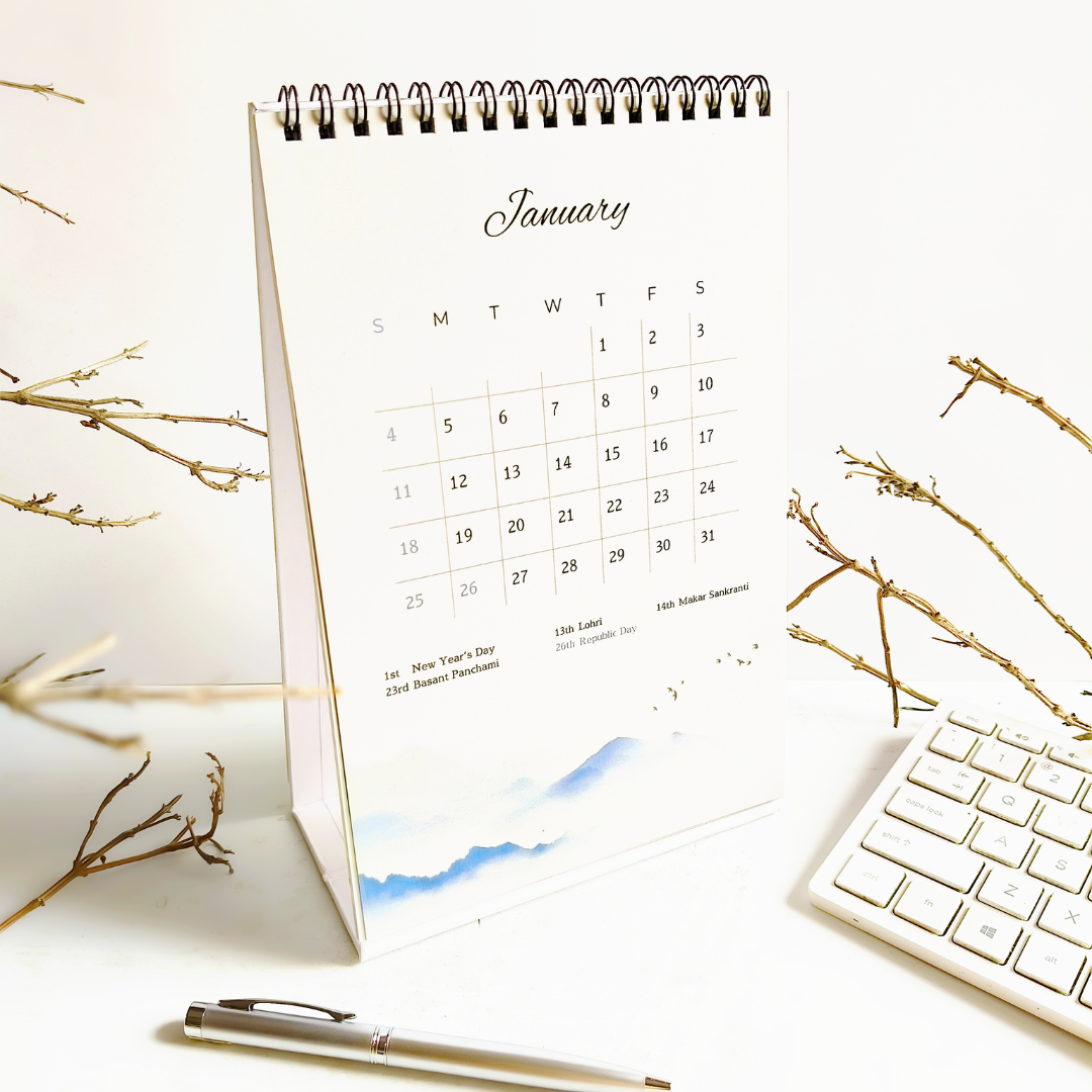 INKCHALK Breath of Air | 2026 Desk Calendar | Portrait