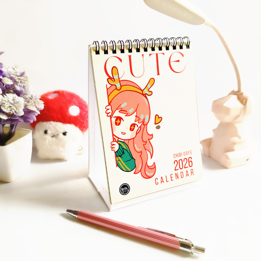 INKCHALK Chibi Days | 2026 Mini Desk Calendar | Portrait