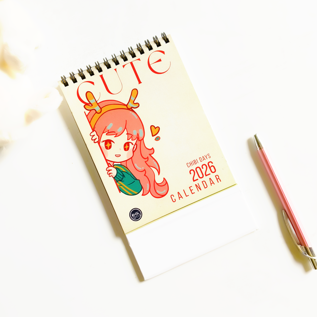 INKCHALK Chibi Days | 2026 Mini Desk Calendar | Portrait