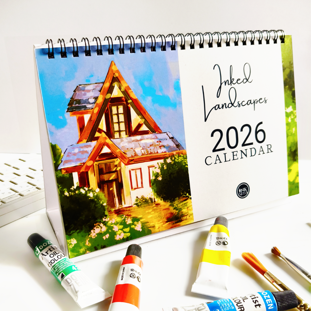 INKCHALK Inked Landscapes | 2026 Desk Calendar | Landscape