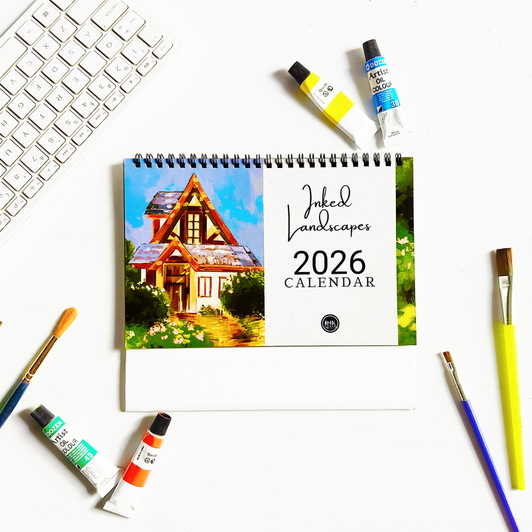 INKCHALK Inked Landscapes | 2026 Desk Calendar | Landscape