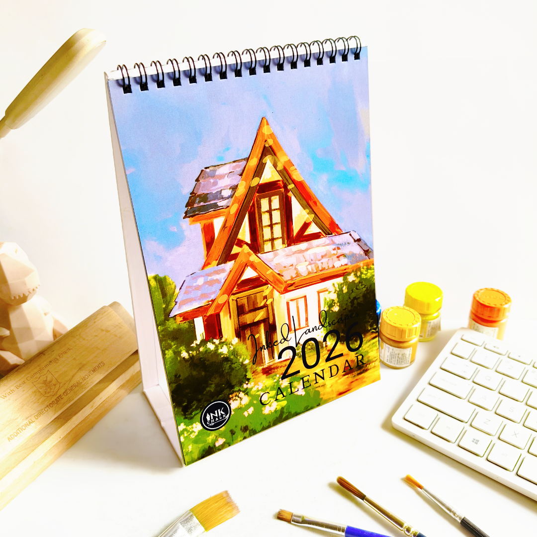 INKCHALK Inked Landscapes | 2026 Desk Calendar | Portrait