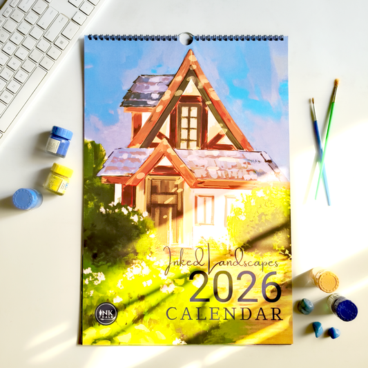 Inked Landscapes 2026 Wall Calendar