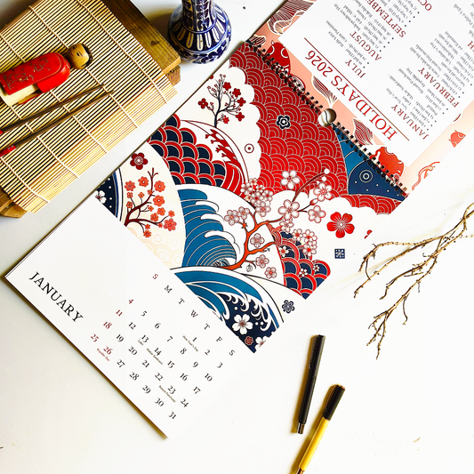 Japanese Art Calendar 2026 Wall Calendar