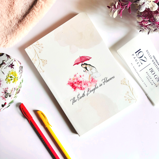 InkChalk LaughsInFlowers | A5 - Ruled Notebook