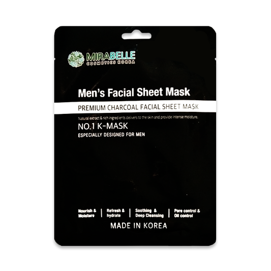 Mirabelle Men'S Premium Charcoal Facial Sheet Mask