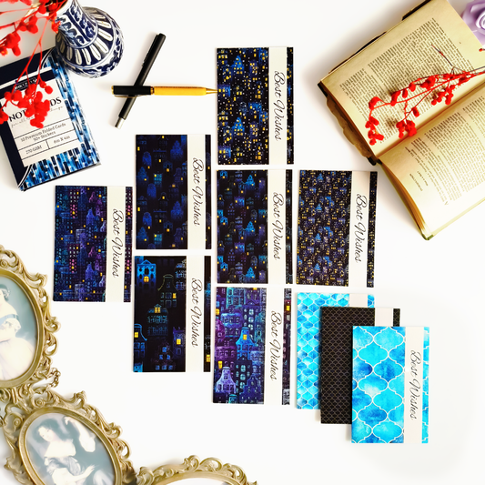 INKCHALK Midnight Glow | Set of 10 (6x4in) Folded Note Cards | 50+ Stickers