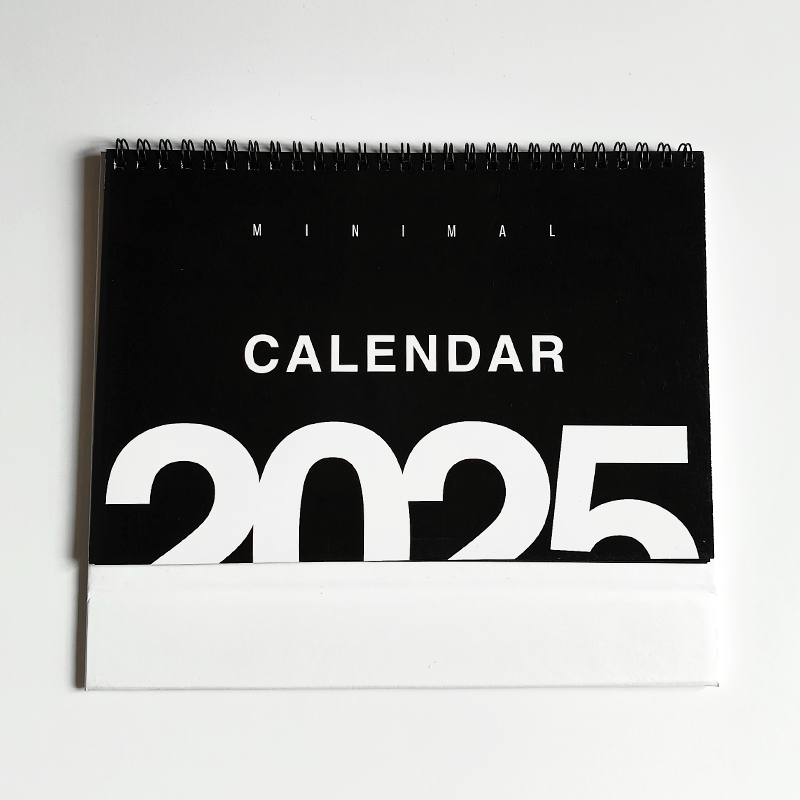 Black and Bold 2025 Flip Table Calendar