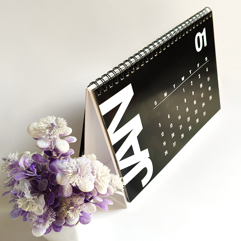 Black and Bold 2025 Flip Table Calendar