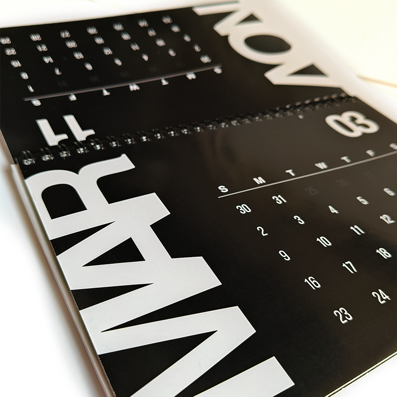 Black and Bold 2025 Flip Table Calendar