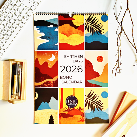 Earthen Days Boho Calendar 2026 Wall Calendar