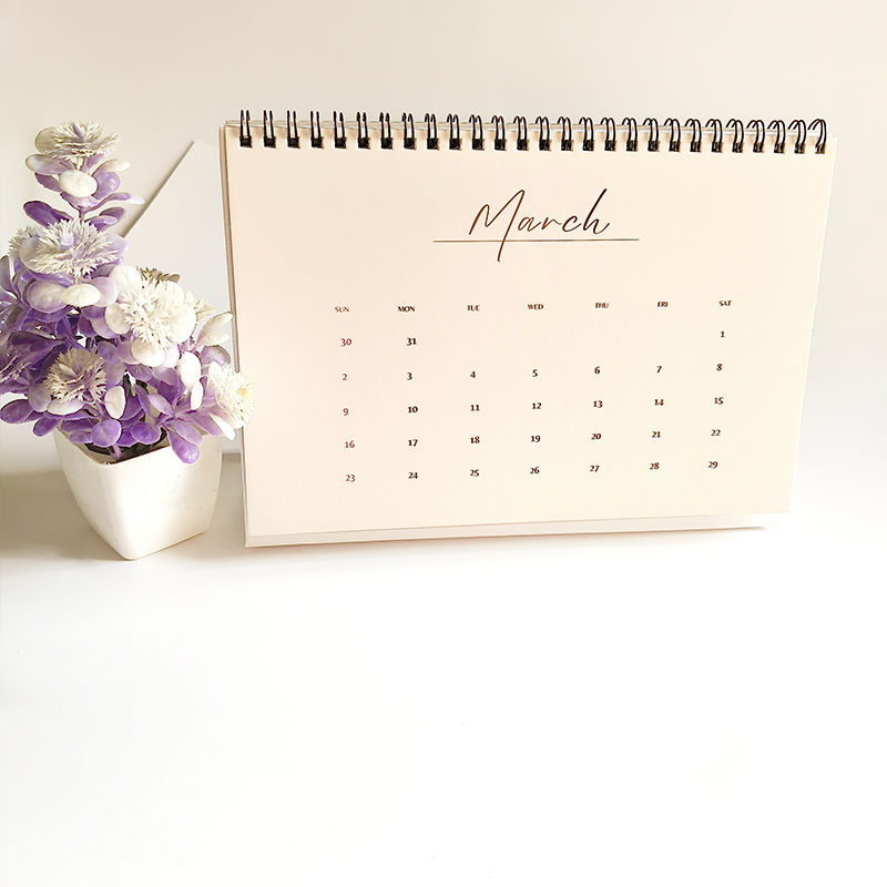 White Minimal Aesthetic 2025 Flip Table Calendar