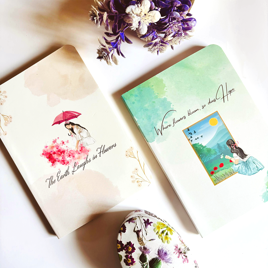 InkChalk FlowersBloomHope | A5 - Ruled Notebook