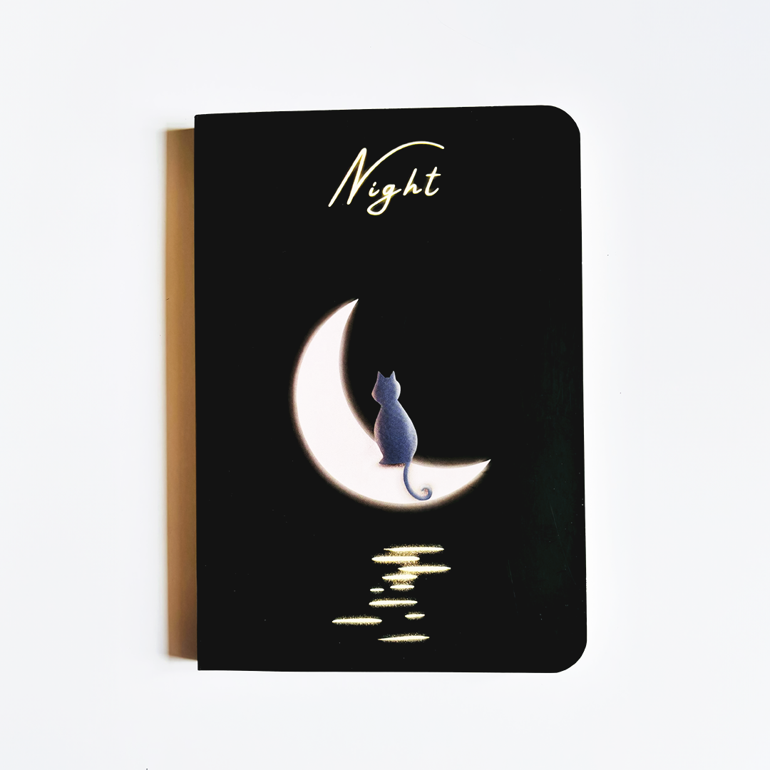 InkChalk NightCat | A5 - Ruled Notebook