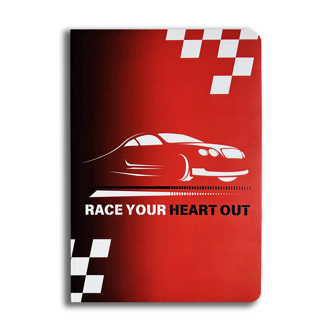 InkChalk RaceCar | A5 - Ruled Notebook