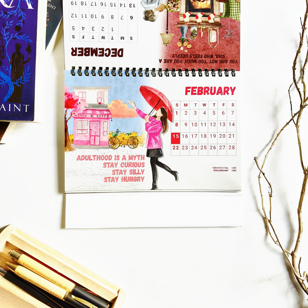 INKCHALK Shades of Her | 2026 Desk Calendar | Landscape