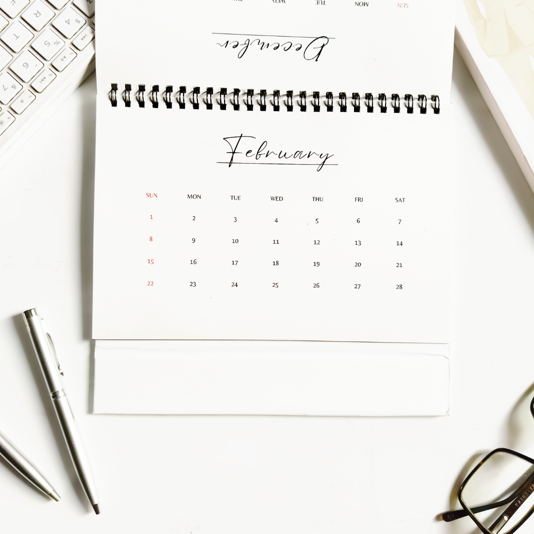 INKCHALK InkChalk White Minimal Aesthetic | 2026 Flip Table Calendar