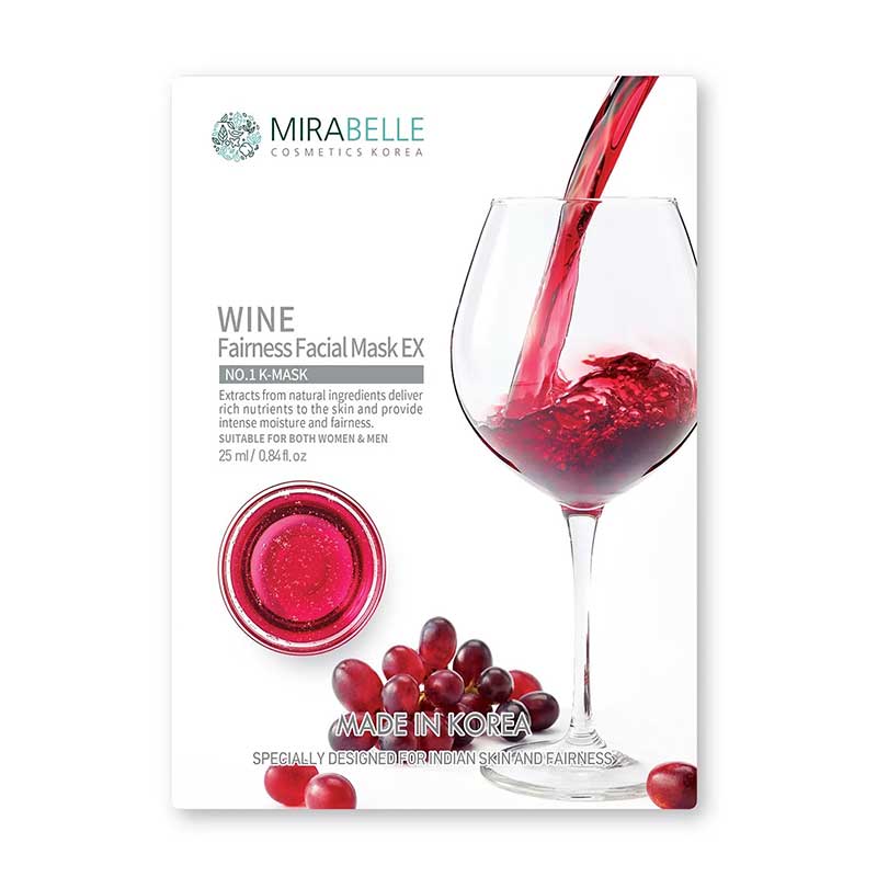 Mirabelle Wine Fairness Facial Sheet Mask Ex