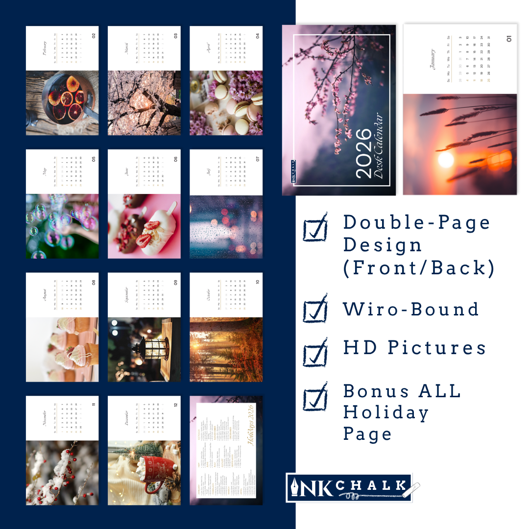 INKCHALK A Year of Beauty 2026 | Flip Table Calendar