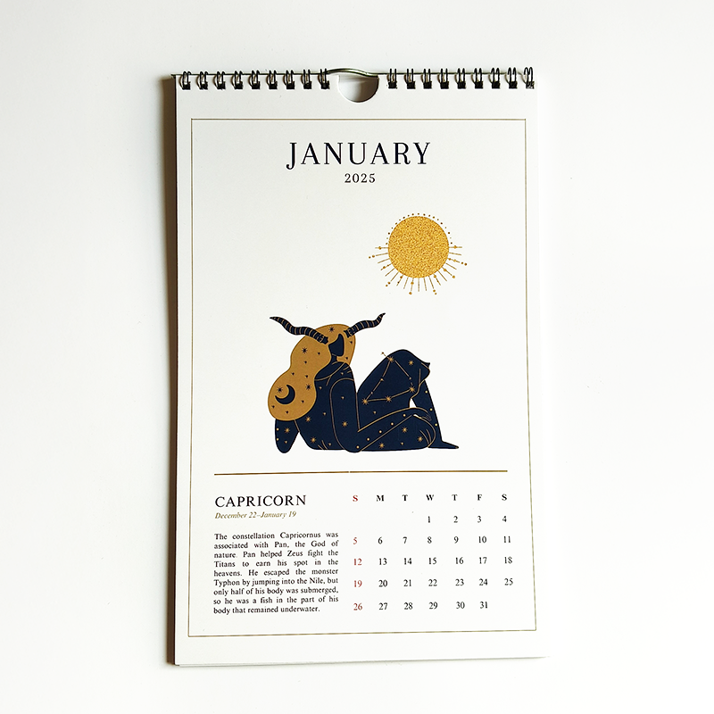 Zodiac 2025 Mini Hanging Calendar