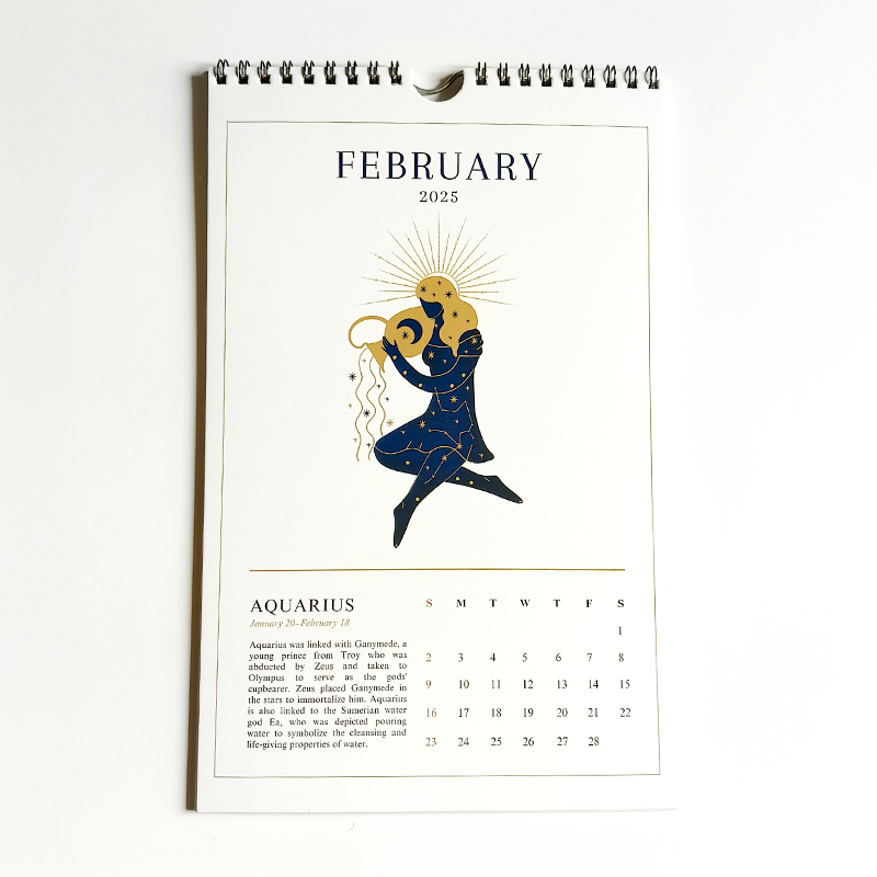 Zodiac 2025 Mini Hanging Calendar